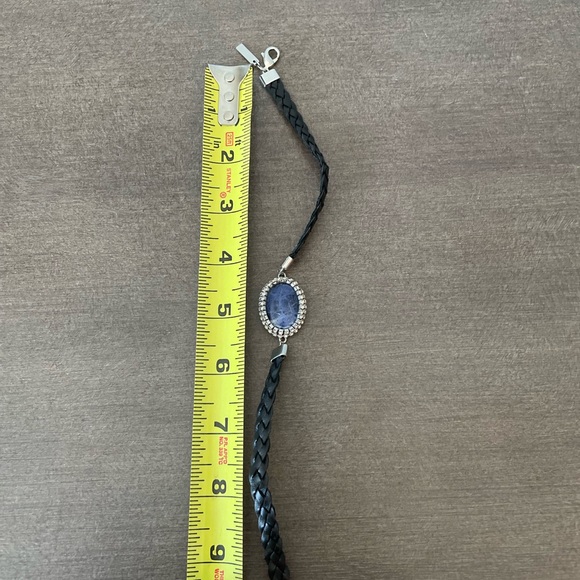 12 in choker. Faux leather, faux lapis - Picture 3 of 3